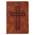 Kerusso Mens Faux Leather Journal - Jesus Is Lord Cross: Brown