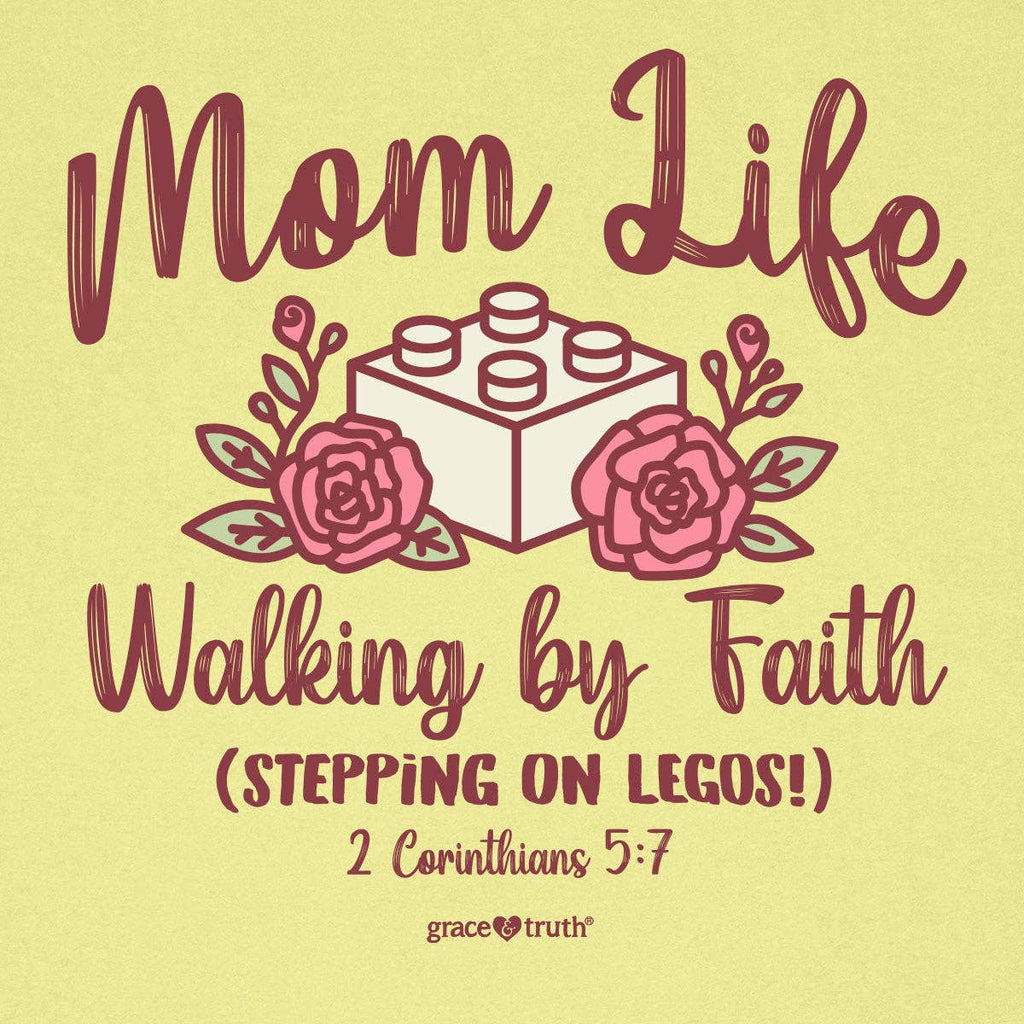 Grace & truth Womens T-Shirt Mom Life: Cornsilk / Small
