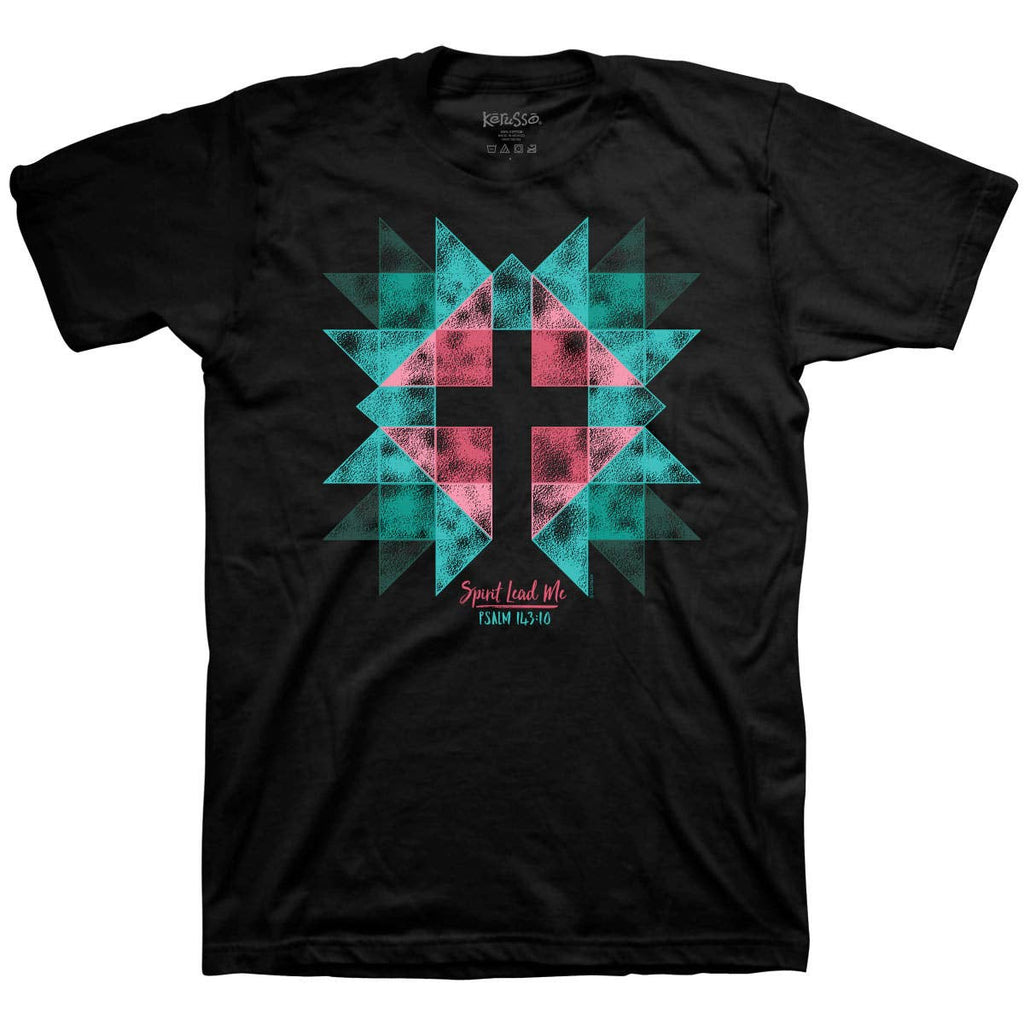 Kerusso Womens T-Shirt Spirit Lead Cross: Black / Medium