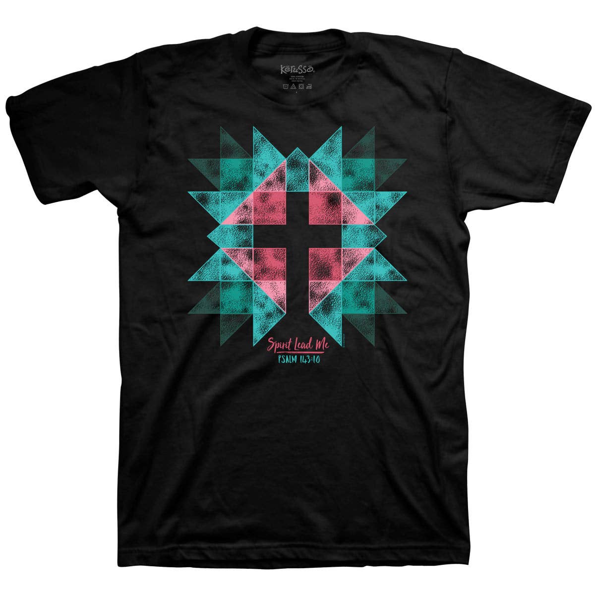 Kerusso Womens T-Shirt Spirit Lead Cross: Black / Medium