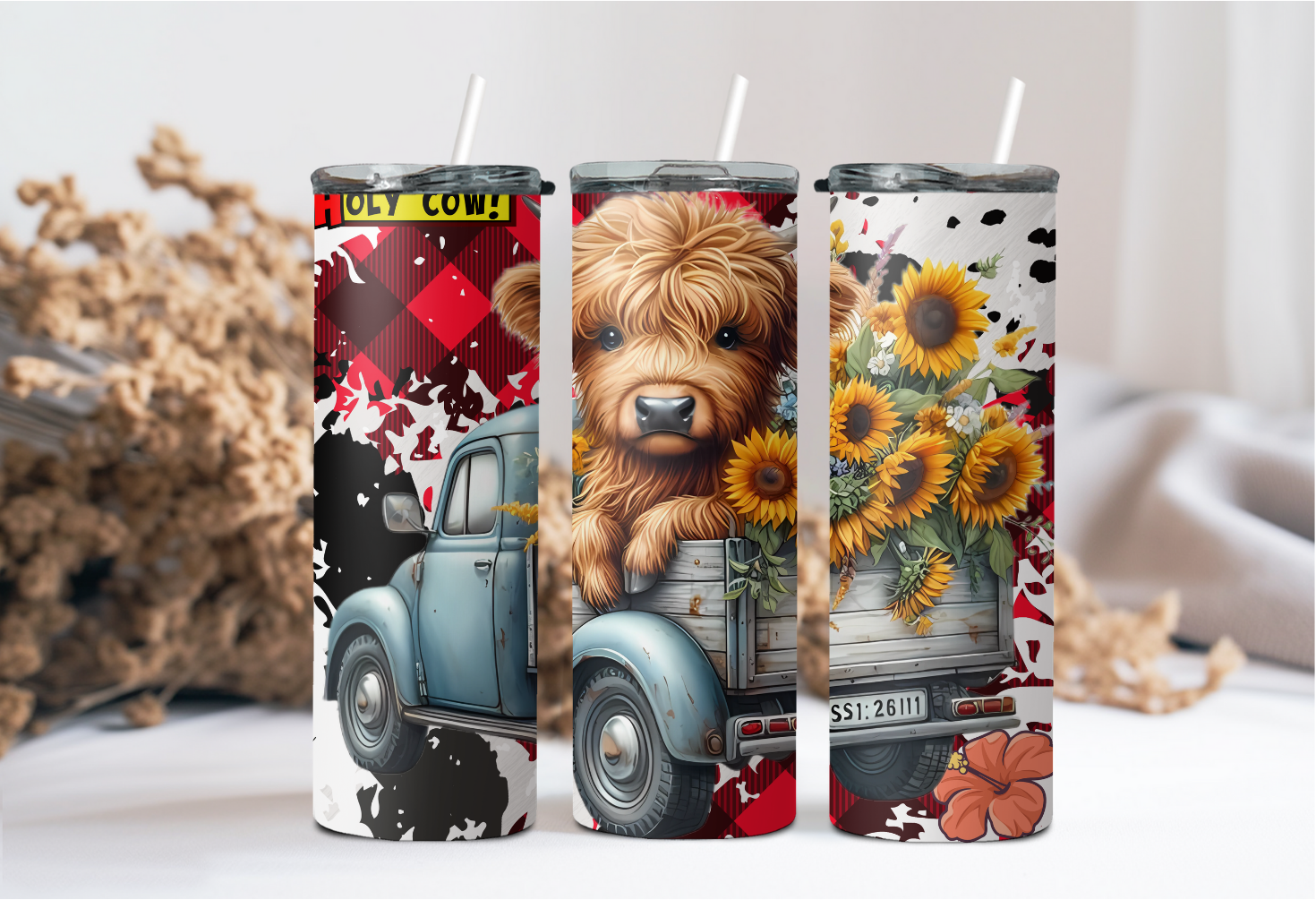 Holy Cow Sunflower Truck Tumbler