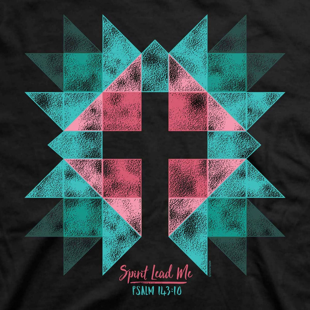 Kerusso Womens T-Shirt Spirit Lead Cross: Black / Large
