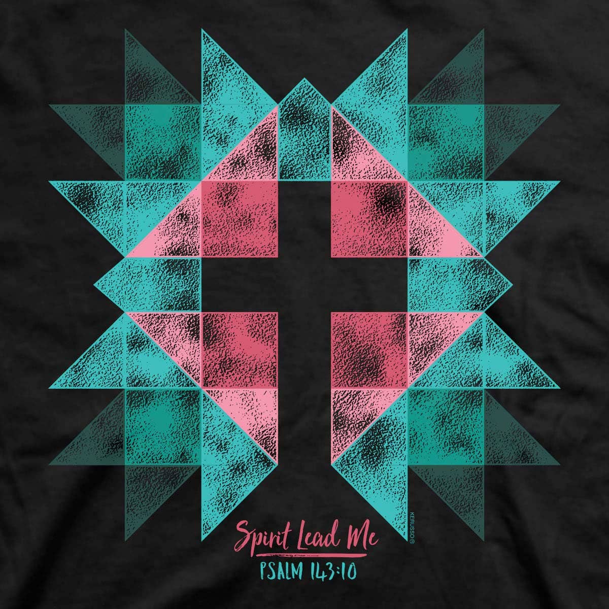 Kerusso Womens T-Shirt Spirit Lead Cross: Black / Large