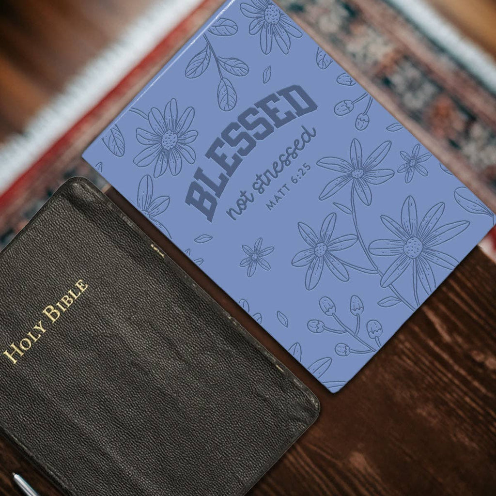 Kerusso Womens Faux Leather Journal - Blessed: Periwinkle