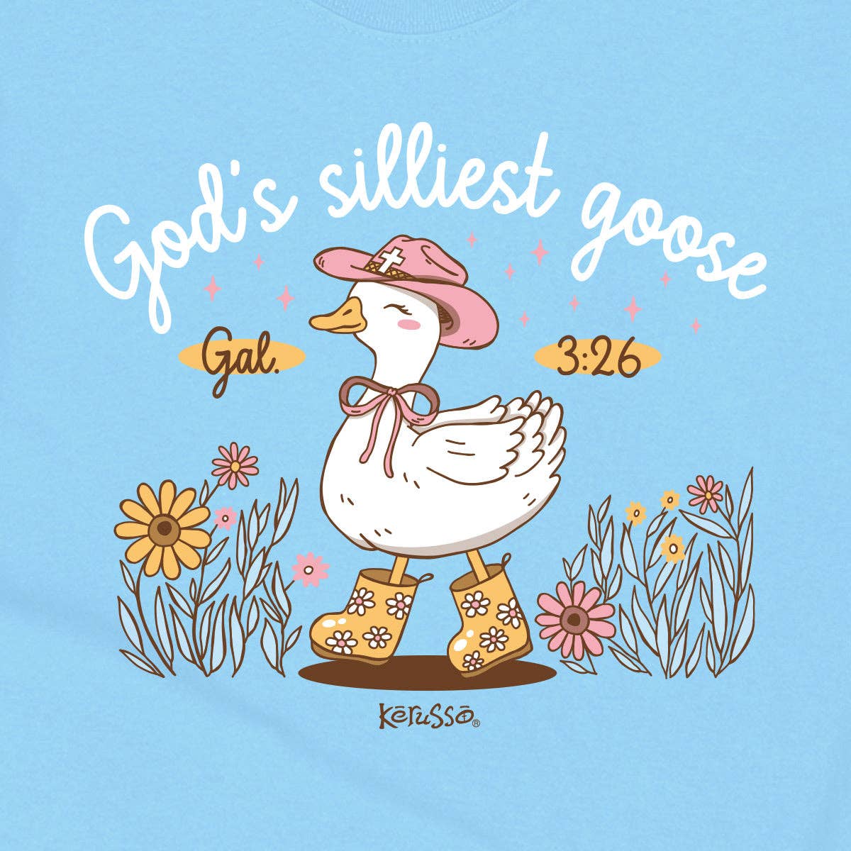 Kerusso Kids T-Shirt Silly Goose: Light Blue / SM