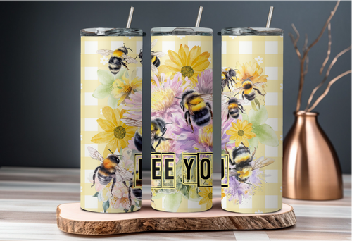 Bee You Tumbler: Floral Burst