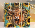 Western Highland Cow Tumbler: Blue