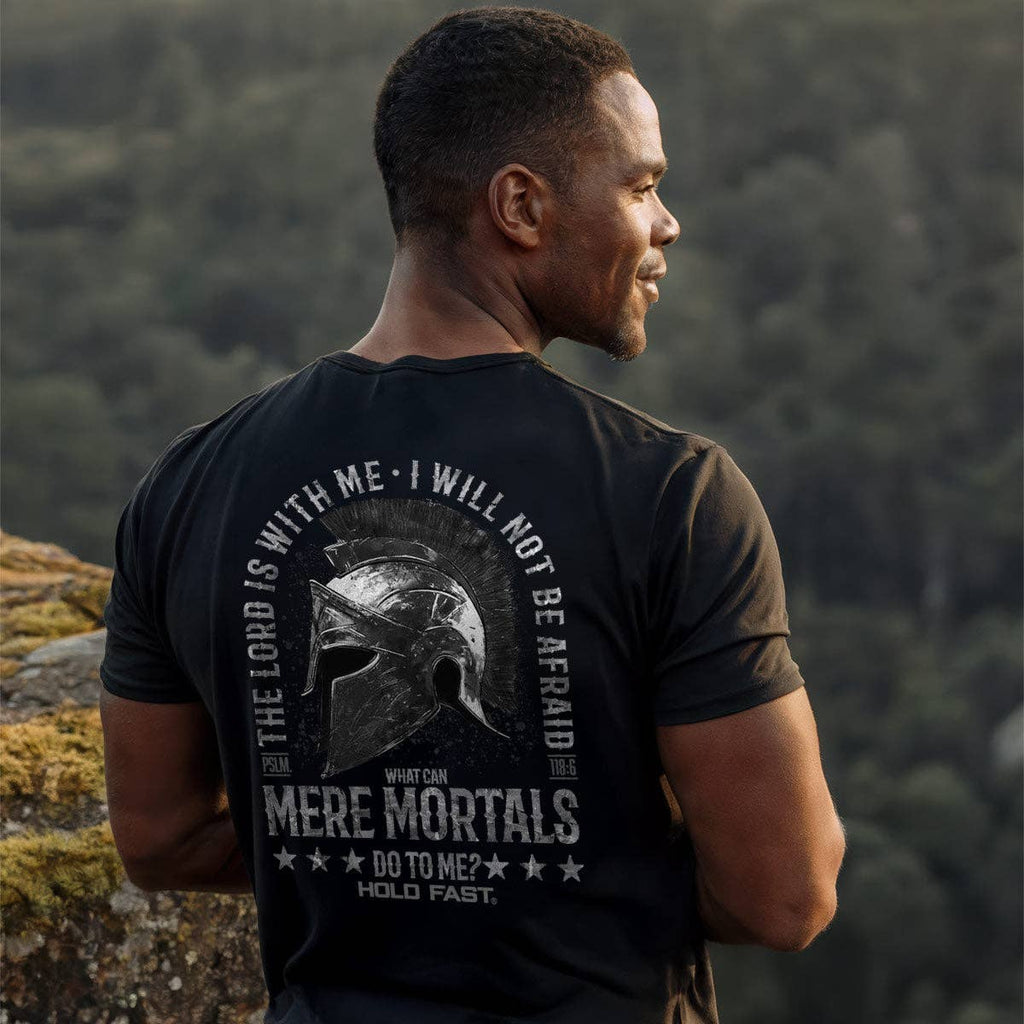 HOLD FAST Mens T-Shirt Mere Mortals: Black / SM