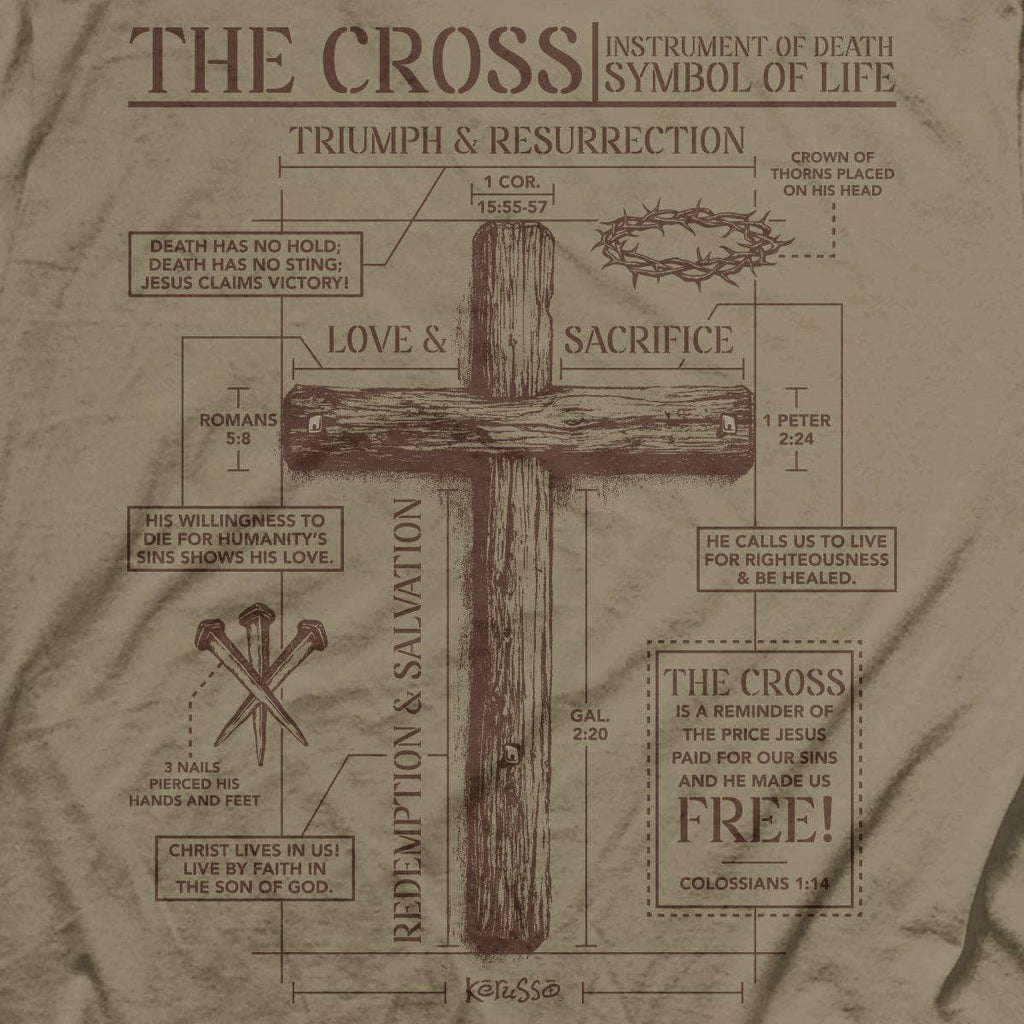 Kerusso Christian T-Shirt The Cross: Khaki / SM